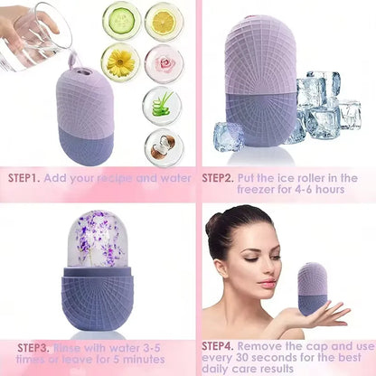 Silicone Ice Roller for Face and Eyes - Reusable Ice Cube Roller for Anti-Wrinkle & Skin Tightening