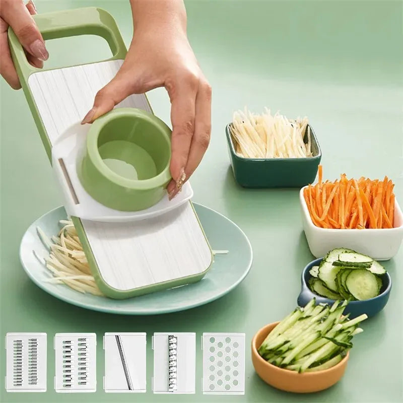 5-in-1 Multifunctional High-Quality Vegetable & Fruit Slicer With Five Changeable Blades