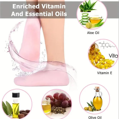 Silicone Gel Moisturizing Sock Prevent Foot Heel Crack Shoes